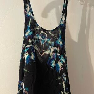 Free People Blue and White Backless Tank Top